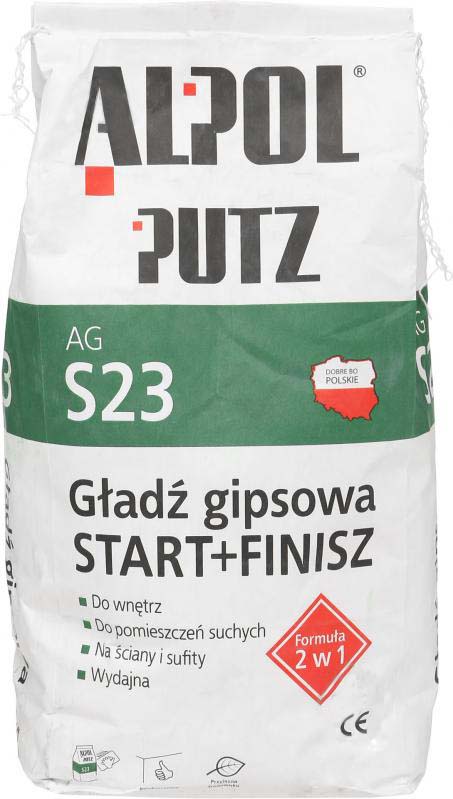 Шпаклівка Alpol гіпсова старт+фініш 2 в 1 Putz AG S23 10кг